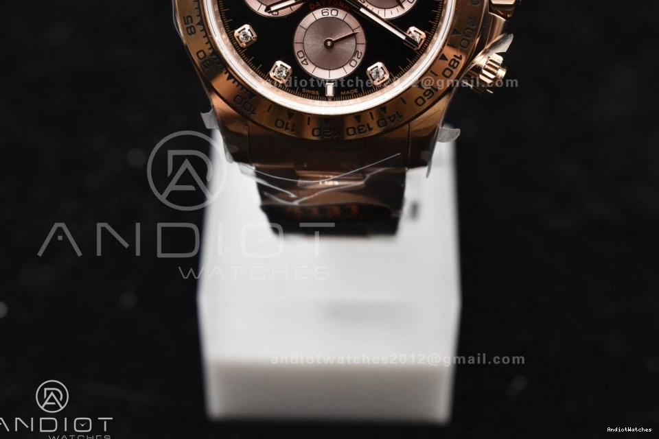 Daytona Best QF 783 126505 RG Edition on Braclet Black V 1:1 Breathable Diamonds RG SH4131 Dial 0816